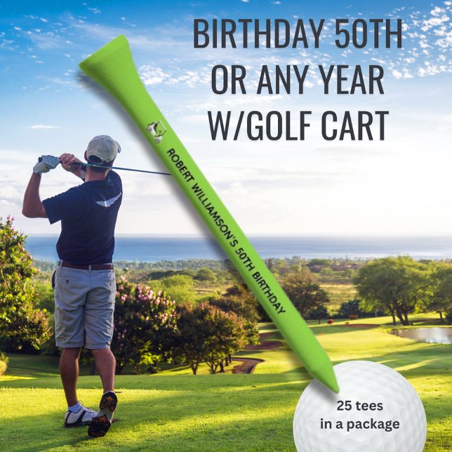 GOLF GUY 50TH (ANY YEAR) BIRTHDAY GOLF TEES (Creator Uploaded)