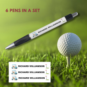 Golf Guy Cart Flag Personalized Name Pen