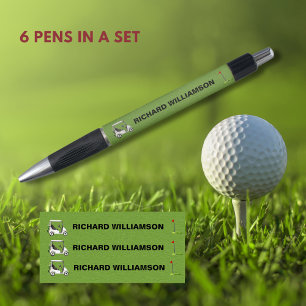 Golf Guy Cart Flag Personalized Name Pen