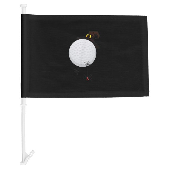 Golf Halloween Costume Witch Hat Spiders Apparel Car Flag (Front)