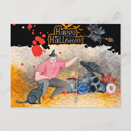 Golf Halloween Day for golfer Card