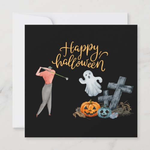 Golf Halloween Day for golfer Postcard