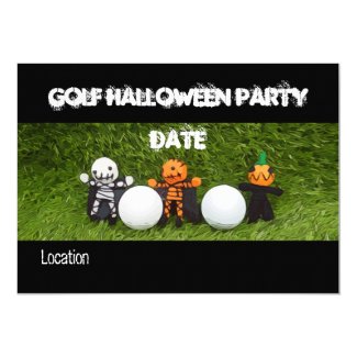 Golf Halloween Party invitation with monster