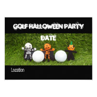 Golf Halloween Party invitation with monster