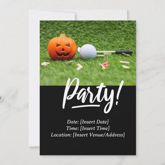 Golf  Halloween themed for golfer  Invitation (Front)