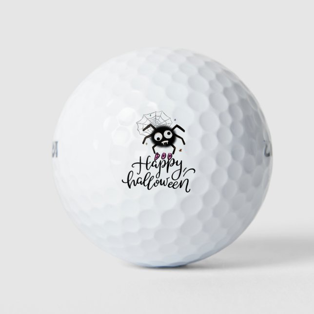 Golf Halloween with ghost spooky scary spider  Balls (Front)