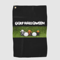 Golf Halloween with monster and golf ball Golf Towel