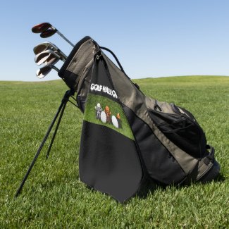 Golf Halloween with monster and golf ball Golf Towel