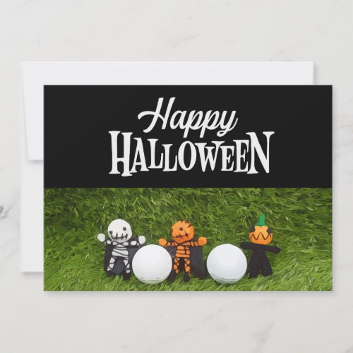 Golf Halloween with Monster ghost pumpkin scary  Invitation