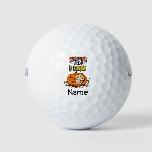 Golf Halloween with scary pumpkin spooky  Balls (Front)
