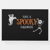 Golf Halloween with Skeleton golfer spooky Golf  Guest Book
