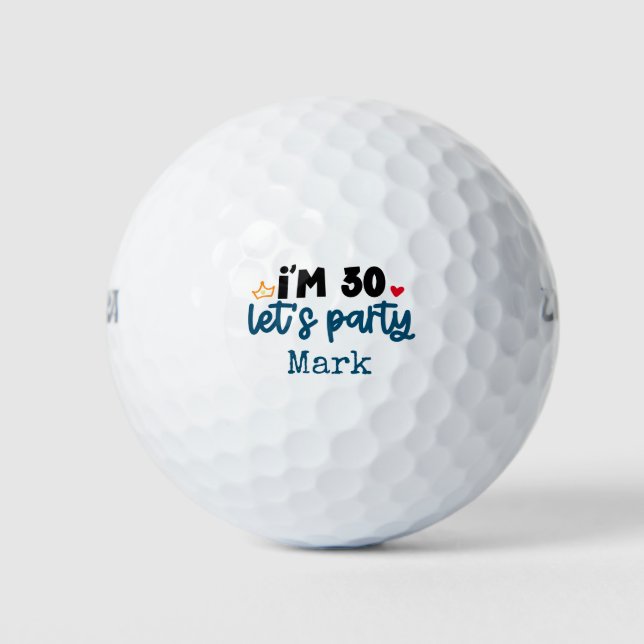 Golf Happy 30th Birthday for golfer  Golf Balls (Front)