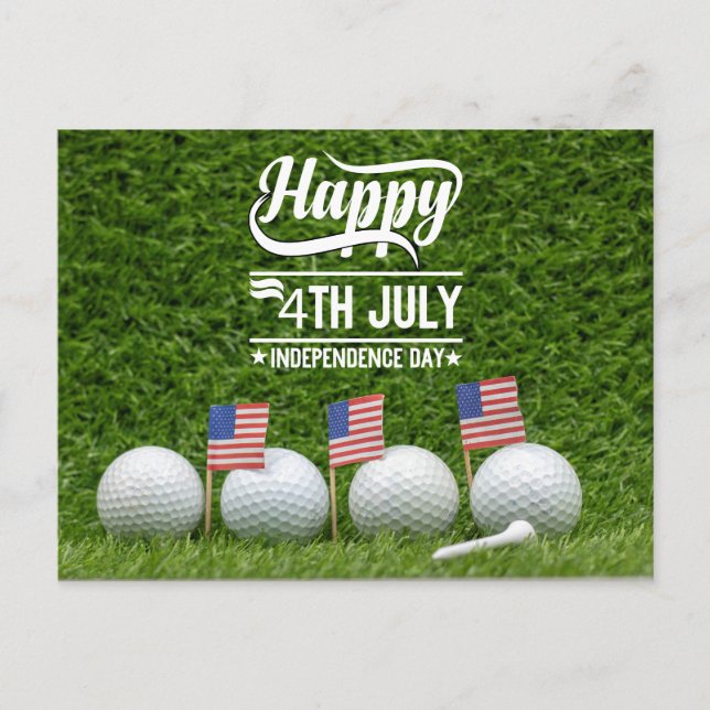 Golf  Happy 4th July Independence Day  Holiday Postcard (Front)