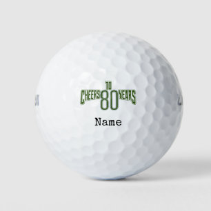Golf Happy 80th Birthday golfer Name Number Balls