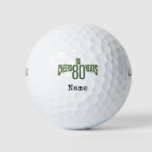 Golf Happy 80th Birthday  Golfer Name Number    Golf Balls at Zazzle