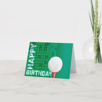 Golf Happy Birthday Card by pixibition at Zazzle