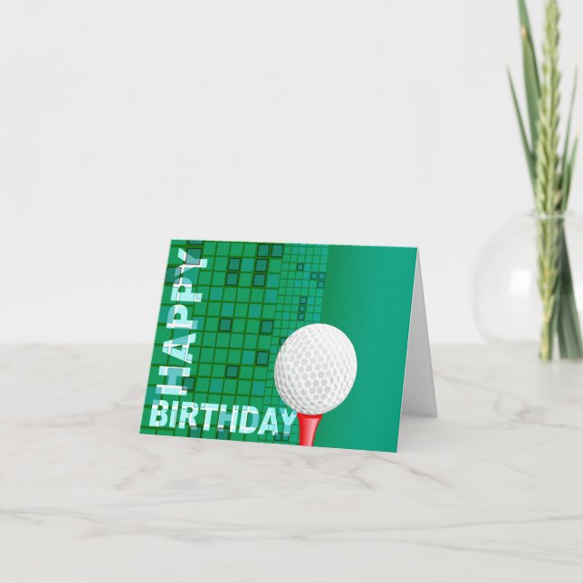 Golf Happy Birthday Card (Front)