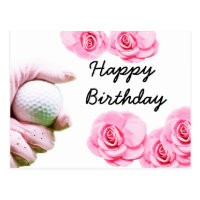 Golf Happy Birthday Card Hand is holding golf ball