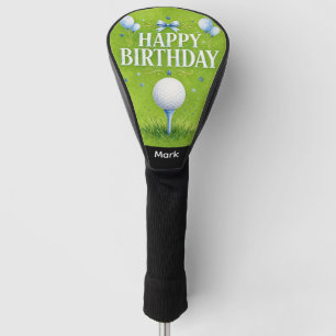 Golf Happy Birthday for Boy Watercolor Head Cover
