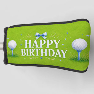 Golf Happy Birthday for Boy Watercolor Head Cover