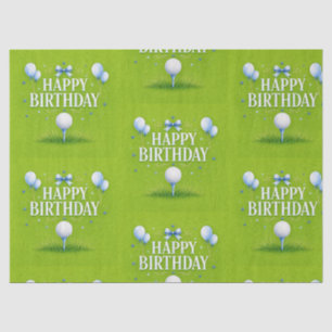 Golf Happy Birthday for Boy Watercolor Tissue Paper