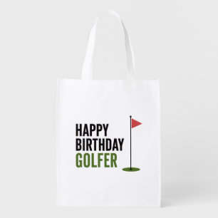 Golf Happy Birthday Golfer Grocery Bag