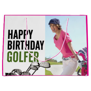 Golf Happy Birthday Golfer Large Gift Bag