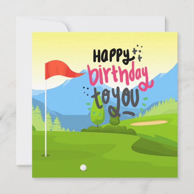 Golf Happy Birthday to you golfer  Card (Front)