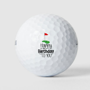 Golf Happy Birthday to You with Golf Flag  Balls