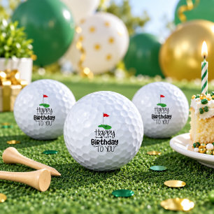 Golf Happy Birthday to You with Golf Flag Balls
