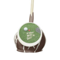 Golf Happy Birthday with love and golf ball Cake Pops