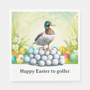 Golf Happy Easter to golfer with golf ball & egg Napkins