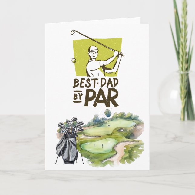 Golf  Happy Father's Day best dad by par Card (Front)