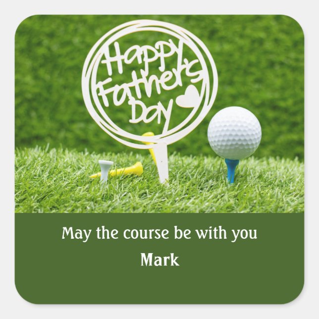 Golf happy Father's Day for golf dad Square Sticker (Front)