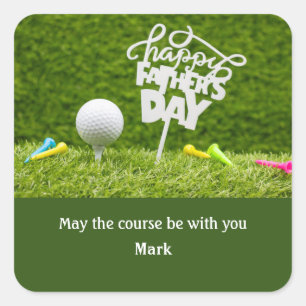 Golf happy Father's Day for golf dad Square Sticker