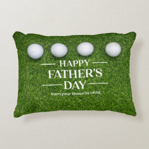Golf Happy Father's Day for golfer on green grass Accent Pillow