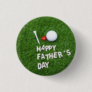 Golf Happy Father's Day with golf ball and tee Button
