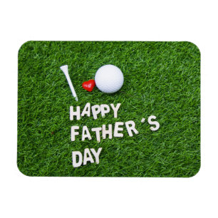 Golf Happy Father's Day with golf ball and tee Magnet