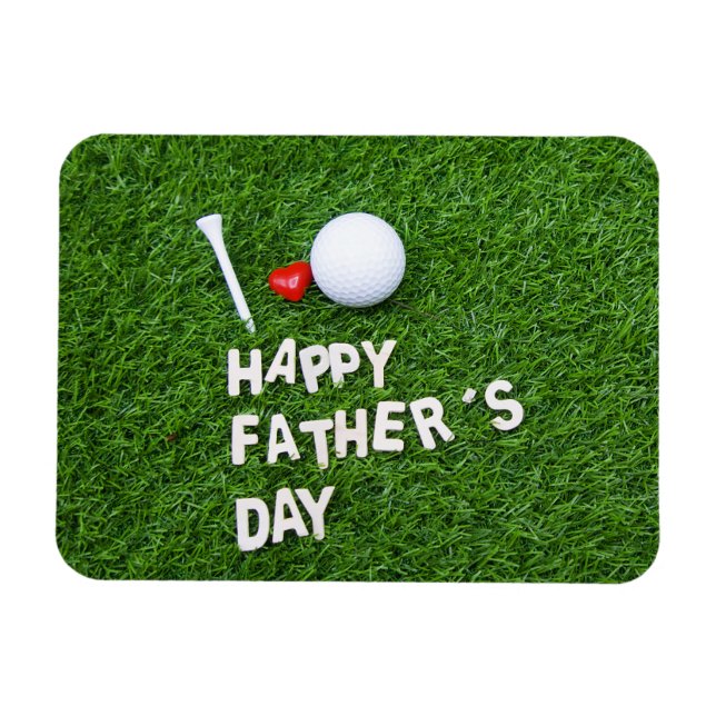 Golf Happy Father's Day  with golf ball and tee  Magnet (Horizontal)