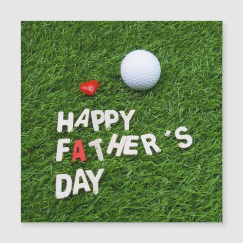 Golf Happy Fathers Day with tee and ball on green