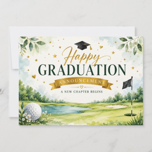 Golf Happy Graduation  Announcement