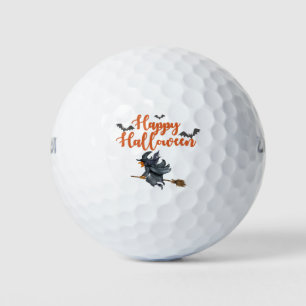 Golf Happy Halloween witch flying Golf Balls