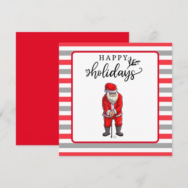 Golf Happy Holiday with Santa Claus Christmas  (Front/Back)