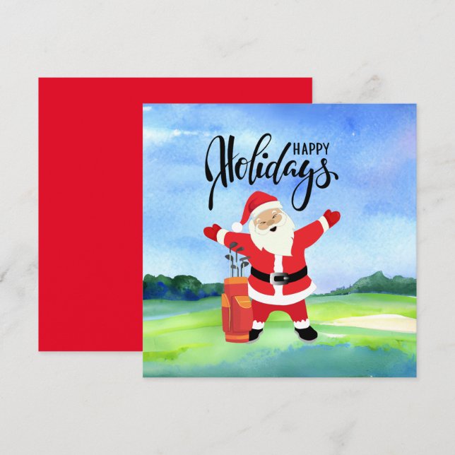 Golf Happy Holiday with Santa Claus Christmas  (Front/Back)