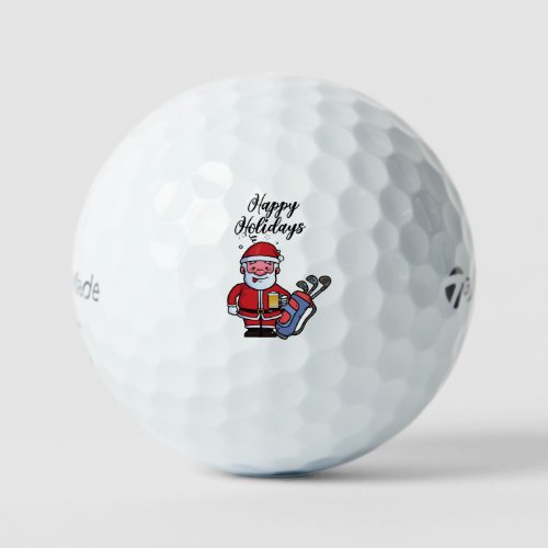 Golf Happy Holiday with Santa Claus Christmas Golf Golf Balls