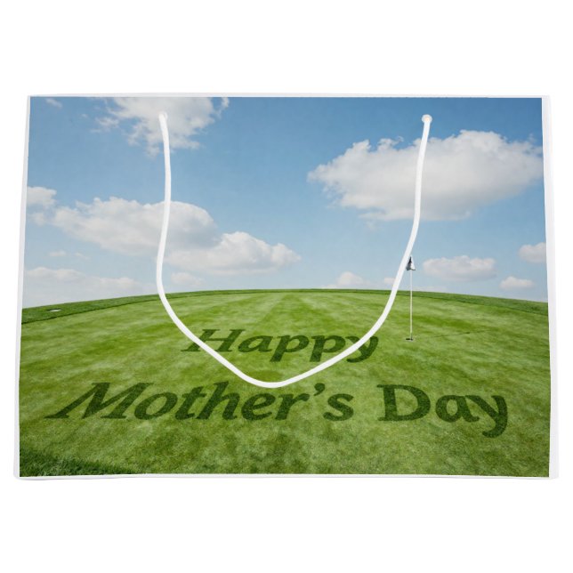 Golf Happy Mother's Day on golf course Large Gift Bag (Front)