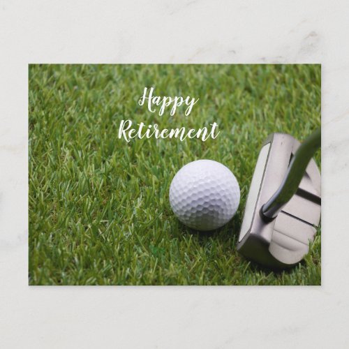 Golf Happy Retirement golf ball and Putter Golf Postcard