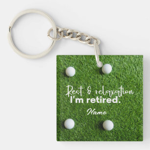 Golf Happy Retirement  Keychain