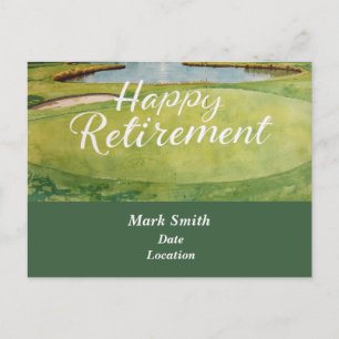Golf happy retirement on golf course  postcard