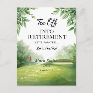 Golf happy retirement on golf course postcard